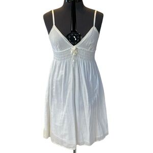 Mandee Women’s White 10 Cotton V-Neck Sleeveless Cropped Brest Spaghetti Stripe